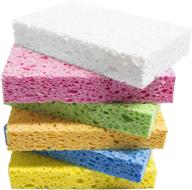 🧽 arcliber heavy duty cellulose sponge 6 pack - scrub tough kitchen messes effortlessly, scratch-free cleaning logo