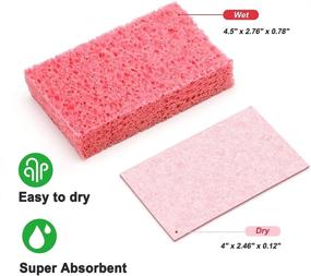 img 3 attached to 🧽 ARCLIBER Heavy Duty Cellulose Sponge 6 Pack - Scrub Tough Kitchen Messes Effortlessly, Scratch-Free Cleaning