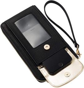 img 1 attached to Heaye Women's Crossbody Cell 👜 Phone Purse Wallet with Phone Holder