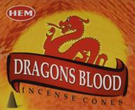 🐉 dragon's blood hem incense: case of 12 boxes with 10 cones each - authentic indian fragrance логотип