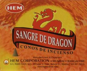 img 1 attached to 🐉 Dragon's Blood HEM Incense: Case of 12 Boxes with 10 Cones Each - Authentic Indian Fragrance