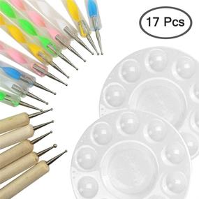 img 3 attached to SENHAI 15-Piece Dotting Tools Set with 2 Round Palettes - Ball Stylus Tracing Dotting Tool for Mandala Rock Painting, Pottery Clay Craft, Modeling Embossing Art, and Carbon Transfer Paper