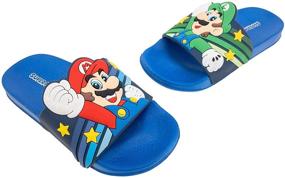 img 1 attached to Сандалии Nintendo SUPER MARIO для мальчиков 👣 - Сандалии на подошвах Марио и Луиджи, размеры с 12 по 4