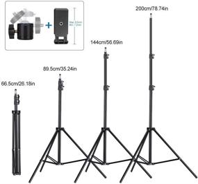 img 2 attached to 📱 Регулируемая стойка для мобильного телефона с треногой для iPhone, видеосъемка, влоггинг, стриминг, фотография - поворотная стойка для прямых видео совместимая с большинством мобильных телефонов (26-80 дюймов)