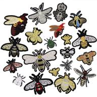 20 bee bumblebee insect iron-on patches - embroidered motif applique for diy jeans, jackets, kids' clothing, bags, caps - customizable, arts and crafts sew-on patches (set of 20 bees) logo