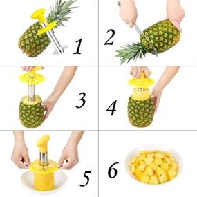 img 1 attached to 🍍 Stainless Steel Fruit Pineapple Peeler Core Slicer Cutter - SameTech Easy Kitchen Tool