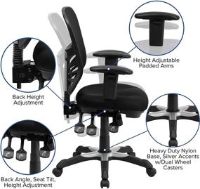 img 1 attached to 🪑 48-Inch Wide Electric Height Adjustable Standing Desk in Black with Multifunction Executive Swivel Ergonomic Office Chair, Mesh Back