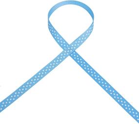 img 1 attached to 🎀 Blue Mist with White Dots Grosgrain Polka Dot Craft Ribbon - 3/8 Inch Width, 10-Yard Spool - Ideal for Gift Wrapping, Party Decoration, Crafting, and Sewing