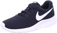 nike tanjun black white running men's shoes logo