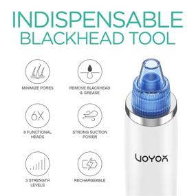 img 3 attached to 🧖 Get Clearer Skin with VOYOR Blackhead Remover Pore Vacuum - Electric Face Vacuum Pore Cleaner Acne White Heads Removal - 6 Suction Head BR410