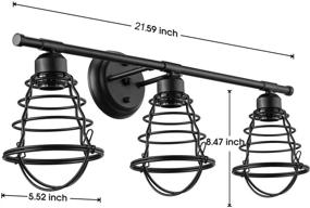 img 2 attached to 🚪 Промышленный винтажный настенный светильник для ванной комнаты - Эдисон, 3 лампы, рустик-фермерский стиль, металлическая проволочная настенная арматура для ванной комнаты, гостиной, кухни.
