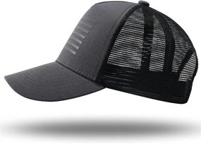 img 3 attached to 🧢 American Flag Trucker Hat - Snapback Baseball Cap for Men and Women - Breathable Mesh Side, Adjustable Fit - Ideal for Casual Wear