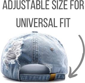 img 2 attached to 🧢 Stylish Light Acid Washed Distressed Jean Hat with Adjustable Clip for Universal Fit