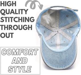 img 1 attached to 🧢 Stylish Light Acid Washed Distressed Jean Hat with Adjustable Clip for Universal Fit