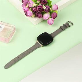 img 1 attached to Кожаные ремешки KIMILAR, совместимые с Fitbit Sense/Versa 3