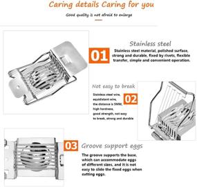 img 2 attached to 🥚 Egg Slicer Cutter - Stainless Steel Metal for Efficiently Slicing Hard Boiled Eggs in Salads and Sandwiches, Quick and Effective Egg Slice Tool