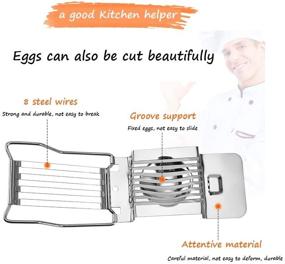 img 1 attached to 🥚 Egg Slicer Cutter - Stainless Steel Metal for Efficiently Slicing Hard Boiled Eggs in Salads and Sandwiches, Quick and Effective Egg Slice Tool