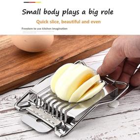 img 3 attached to 🥚 Egg Slicer Cutter - Stainless Steel Metal for Efficiently Slicing Hard Boiled Eggs in Salads and Sandwiches, Quick and Effective Egg Slice Tool