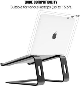 img 1 attached to 🖥️ MoKo Laptop Riser Stand - Universal Detachable Portable Sturdy Aluminum Alloy Notebook PC Desk Holder - Compatible with Acer, ASUS, HP, Sony, Dell XPS, Lenovo (11-15.6 Inch) - Black