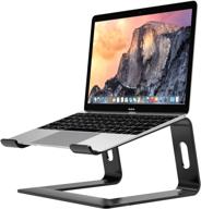 🖥️ moko laptop riser stand - universal detachable portable sturdy aluminum alloy notebook pc desk holder - compatible with acer, asus, hp, sony, dell xps, lenovo (11-15.6 inch) - black logo