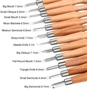 img 3 attached to PRUGNA Hardwood Carving Tools Kit: 12-Piece AISI-07 Carbon 🔪 Steel Graver Set for Beginners & Professionals with Storage Case