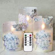 dromance glass flameless led window candles with remote and timer - realistic flickering 3d wick, battery operated, yellow light, flower decal, real wax - christmas candles decor (3 x 4, 5, 6 inch) логотип