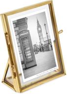 📸 isaac jacobs 2x3 antique gold vintage style floating photo frame with locket closure and angled base - metal frame for pictures, art, mementos, and keepsakes логотип