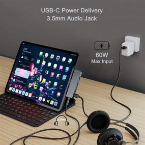 img 2 attached to 🔌 6-in-1 USB C HUB for iPad Pro 11/12.9 2021 2020 2018/iPad Air 4: HDMI, Headphone Jack, USB3.0, PD Charging & Data, Earphone Jack - iPad Pro/MacBook Adapter