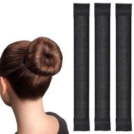 👧 3-piece lhaaayf black magic bun makers - professional donut hair bun maker for perfect ballet bun - easy hair tool for kids ballerina bun or shaper bun hairstyles logo