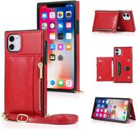 kihuwey iphone xr crossbody wallet case lanyard zipper wallet with credit card holder and wrist strap logo