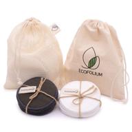 🌿 ecofolium reusable makeup remover pads: 14 organic bamboo cotton rounds with laundry bag and travel bag - 3-layer bamboo cotton knitting and bamboo charcoal pads logo