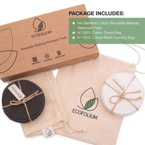 img 2 attached to 🌿 Ecofolium Reusable Makeup Remover Pads: 14 Organic Bamboo Cotton Rounds with Laundry Bag and Travel Bag - 3-Layer Bamboo Cotton Knitting and Bamboo Charcoal Pads