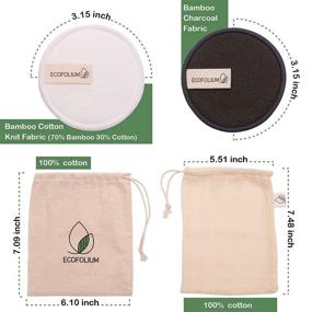 img 1 attached to 🌿 Ecofolium Reusable Makeup Remover Pads: 14 Organic Bamboo Cotton Rounds with Laundry Bag and Travel Bag - 3-Layer Bamboo Cotton Knitting and Bamboo Charcoal Pads