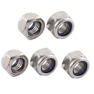 5pcs uxcell m12x1.75mm metric stainless steel nylon insert lock hex nuts for secure fastening logo