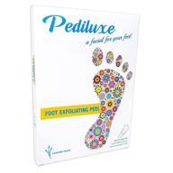 👣 pediluxe exfoliating foot peel mask for dry, cracked feet - botanical extracts pedicure foot treatment, cracked heel booties for foot peel treatment logo