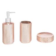 🛁 amazon basics gold ceramic bathroom accessories set - stylish and durable 3-piece collection logo