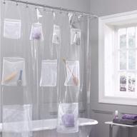 🛁 premium plutreas clear shower curtain liner with 9 pockets - 72in x 72in: organize your bathroom essentials with style logo