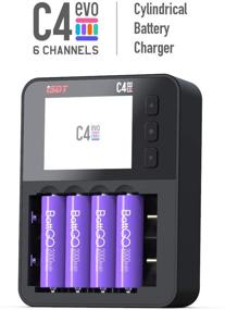 img 3 attached to 🔋 Black ISDT C4 EVO Smart Battery Charger with Type-C QC3.0 Output for AA AAA Li-ion Battery featuring IPS Display Screen and Fire Prevention Material