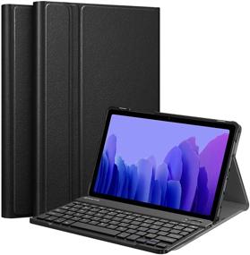 img 4 attached to 💼 Fintie Keyboard Case for Samsung Galaxy Tab A7 10.4 2020 Model - Slim & Lightweight, Detachable Bluetooth Keyboard, Black