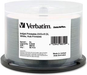 img 2 attached to 📀 Verbatim DVD+R DL 8.5GB 8X DataLifePlus White Inkjet Printable, Hub Printable - Pack of 50, Spindle - 98319