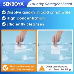 img 1 attached to 🌿 SENBOYA Laundry Detergent Sheets: Plastic-Free, Fresh Linen Scent, Eco-Friendly, Safe for Sensitive Skin - 60 Sheets + 2 Free Machine Cleaner - Ideal for Travel