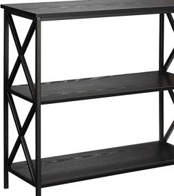 img 3 attached to 📚 Black Tucson 3 Tier Bookcase by Convenience Concepts - Enhancing Convenience and Organization