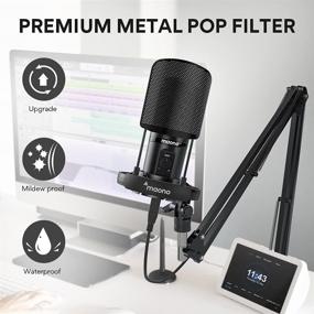 img 1 attached to 🎙️ MAONO USB Podcast Microphone Kit: Professional Condenser Mic for Gaming, Recording, Streaming & More - All-in-One with Gain Knob Pop Filter Arm Stand - Perfect for YouTube, Twitch, and PC