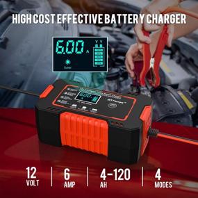 img 3 attached to 🔋 Smart Battery Trickle Charger - 12V 6A Automotive Battery Charger with Temperature Compensation for Car Truck Motorcycle Lawn Mower Marine Lead Acid Batteries - Includes Desulfator and Battery Maintainer - 12V 24V Compatible