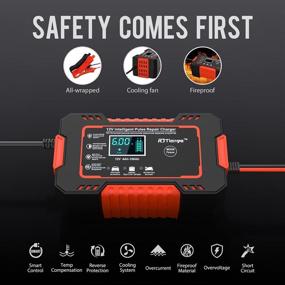 img 1 attached to 🔋 Smart Battery Trickle Charger - 12V 6A Automotive Battery Charger with Temperature Compensation for Car Truck Motorcycle Lawn Mower Marine Lead Acid Batteries - Includes Desulfator and Battery Maintainer - 12V 24V Compatible