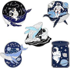 img 4 attached to Enchanting Astronaut Adventure: Cute Enamel Pin Set with Novel Cartoon Planets Designs - Perfect Backpacks, Hats, and Bags Accessory for Women, Girls, and Kids