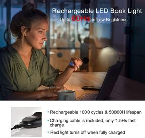 img 1 attached to 📚 Joyfulait Rechargeable Book Light [2 Pack], 7 LED Reading Light with Eye Protection, Clip On Reading Lamp for Bedtime Reading, Bookworms, Kids, eReaders