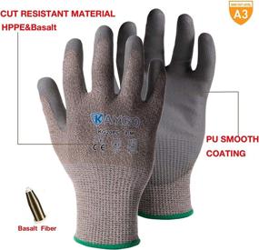 img 1 attached to Cut Resistant Gloves Polyurethane Coated