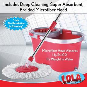 img 3 attached to The Revolution Microfiber Spin Mop System: Perfect Floor Cleaner for Hardwood, Tile, Marble, and Laminate - Wet and Dry Usage, 360° Spinning with 180° Swivel Action, Machine Washable