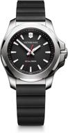 ⌚ victorinox swiss army women's i.n.o.x. stainless steel casual watch: black, swiss-quartz, rubber strap - a timeless companion for women logo